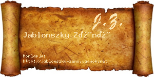 Jablonszky Zénó névjegykártya